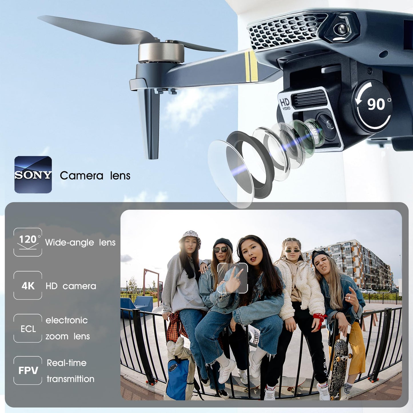 2650 ft Control Range Super Endurance Foldable Drone with Camera for Beginners–60+ min Flight Time, WiFi Quadcopter with 4K HD Camera, Brushless Motor, Auto Hover, Follow Me (3 Batteries)