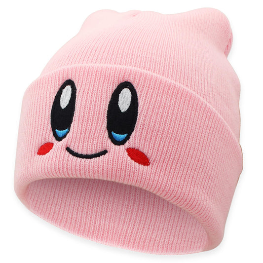 Ohjijinn Anime Beanie Pink Beanie Cute Kawaii Knit Hats, Funny Beanie Hat Winter Skiing Slouchy Warm Cap for Women