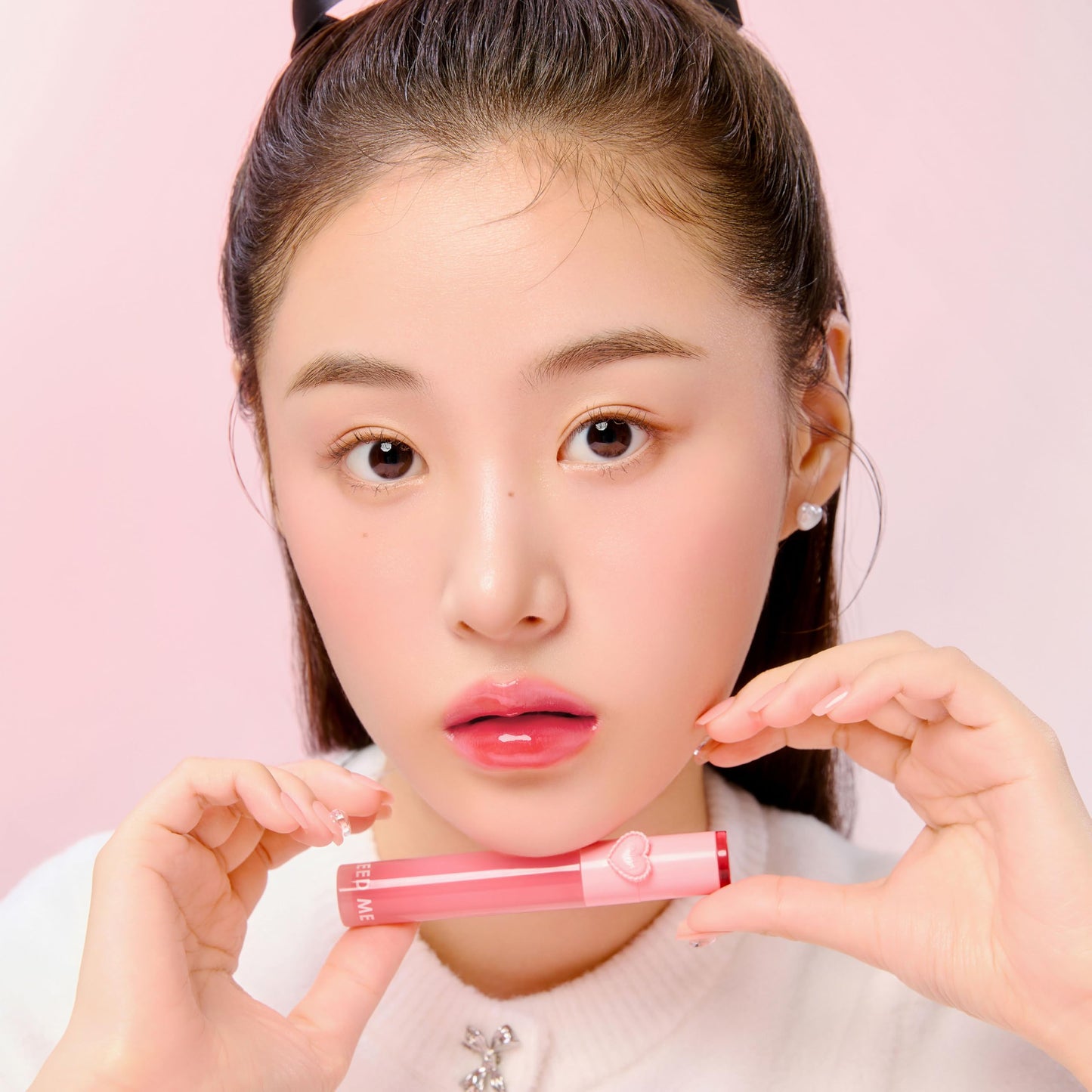 YNM Heart Jelling Tint (01 PEACH JELLING, 0.09 oz) Silicone Lip Brush Included, K-Beauty, Non-Sticky, Moisturizing, Smudge-Proof, Korean Lip Tint, Long-Lasting, Vivid Color