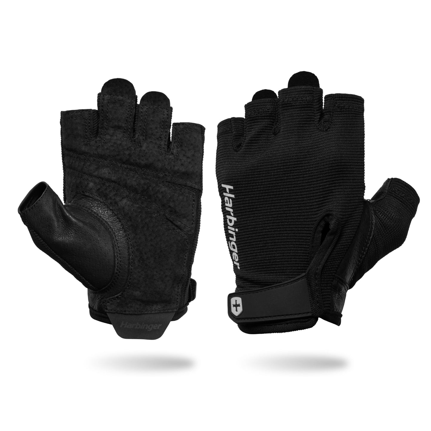 Power Gloves 3.0 - Durable Half Finger Weightlifting Gloves with Adjustable Wrist Closure, Breathable Leather Palm, Men's, Black, Small