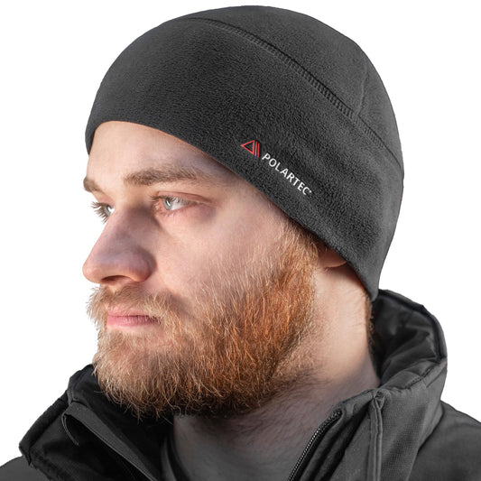 M-Tac Polartec Micro Series Fleece Watch Cap - Tactical Army Military Beanie Hat Winter Skull Cap (XL, Black Polartec)