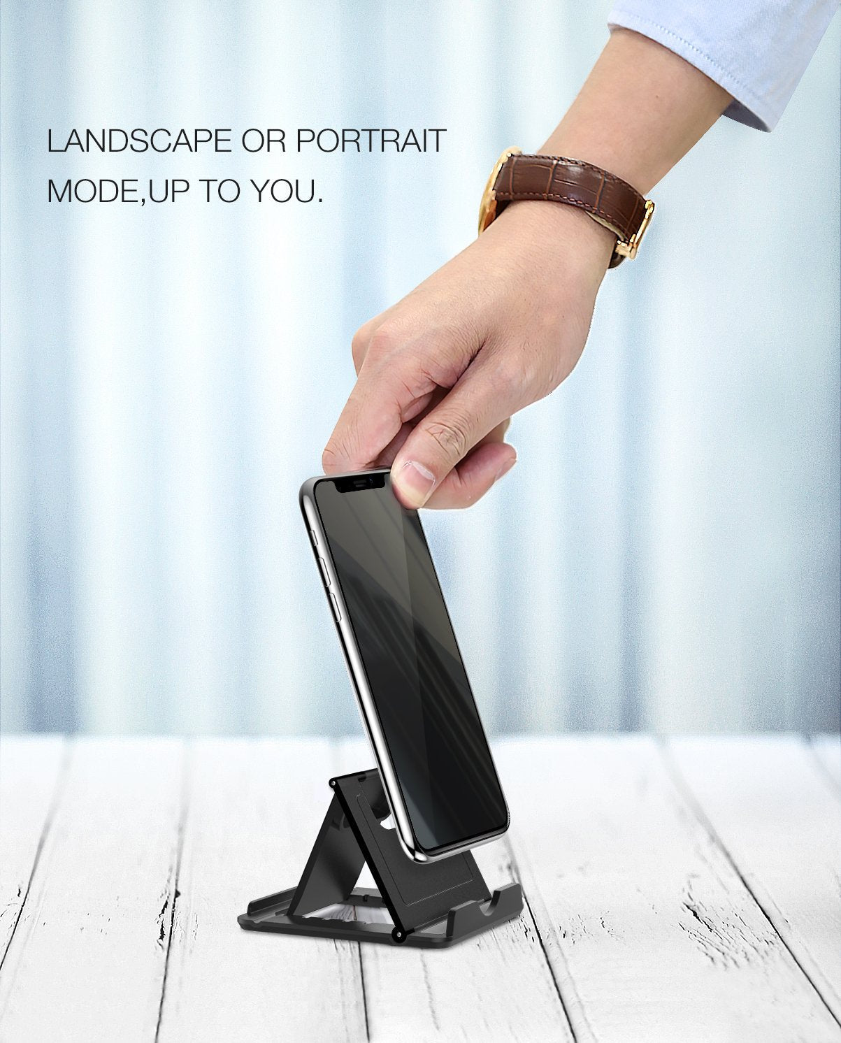 MoKo 2 Pack Phone/Tablet Stand, Foldable Desktop Holder for 4-11" Devices, Compatible with iPhone 14 Pro Max/14, iPhone 13/13 pro Max/12, iPad Air 4/Mini 6 2021, iPad 9th 10.2, Galaxy S20, Black