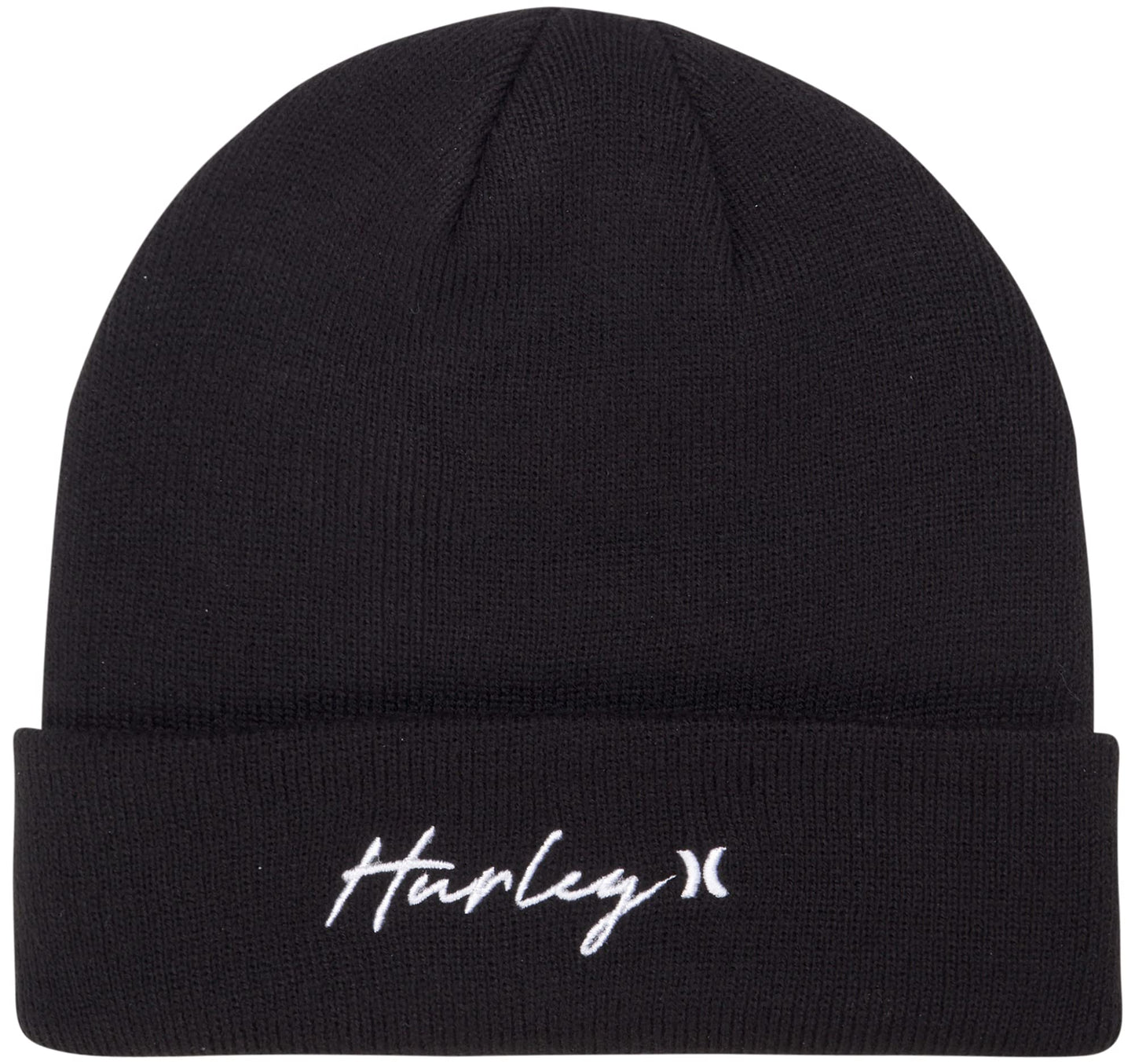 Hurley Women's Winter Hat - Script Cuff Knit Beanie, Size Medium, Black