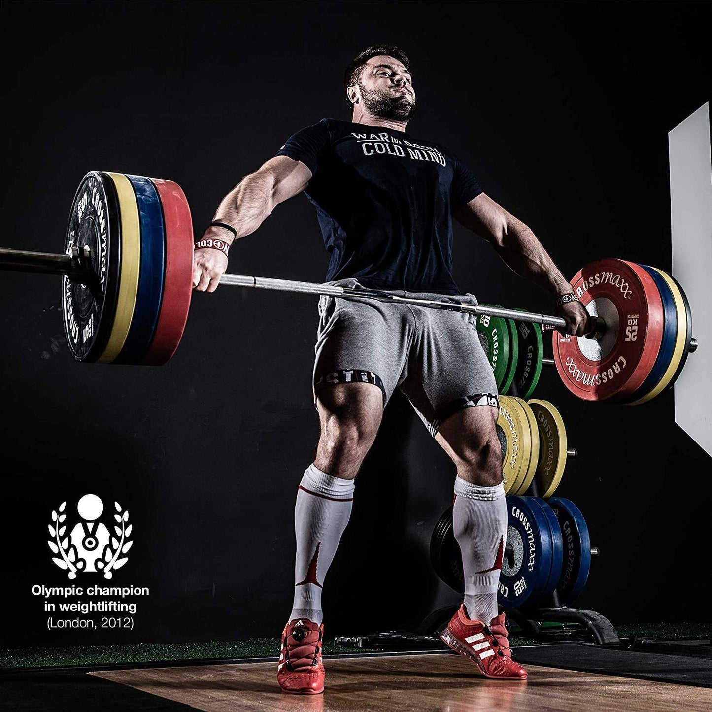 WARM BODY COLD MIND V1 Lifting Wrist Straps for Olympic Weightlifting, Powerlifting, Bodybuilding, Functional Strength Training, for Crossfit - Heavy-Duty Cotton Wrist Wraps, Pairs (Black/Orange)