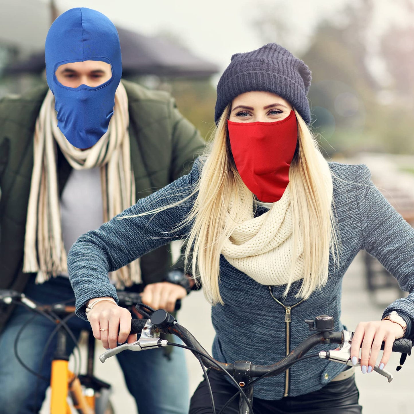 GANWAY 7 Pieces Ski Mask Balaclava Full Face Mask for Men Women Outdoor Sports Windproof UV Protection Breathable Red