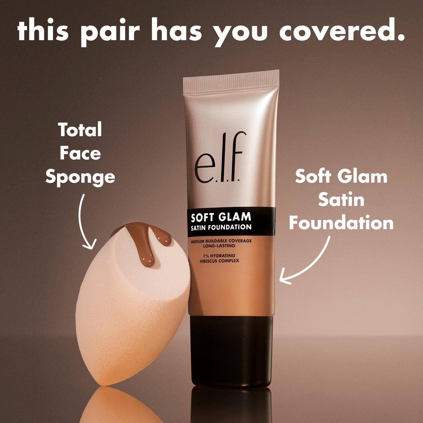 e.l.f. Soft Glam Foundation, Medium Coverage, Long-Lasting & Buildable Foundation For A Smooth, Satin Finish, Vegan & Cruelty-Free, 43 Tan Cool