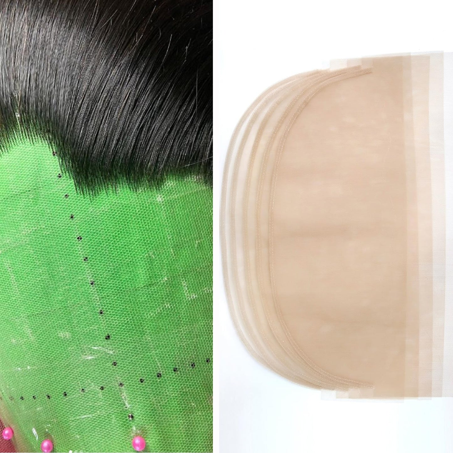 BEEOS 13x6 Transparent Lace for Wig Making, 5 Pieces Lace Net for Making Full Frontal Wigs Accessories for Repairing Wig Cap