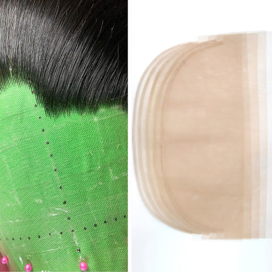 BEEOS 13x6 Transparent Lace for Wig Making, 5 Pieces Lace Net for Making Full Frontal Wigs Accessories for Repairing Wig Cap