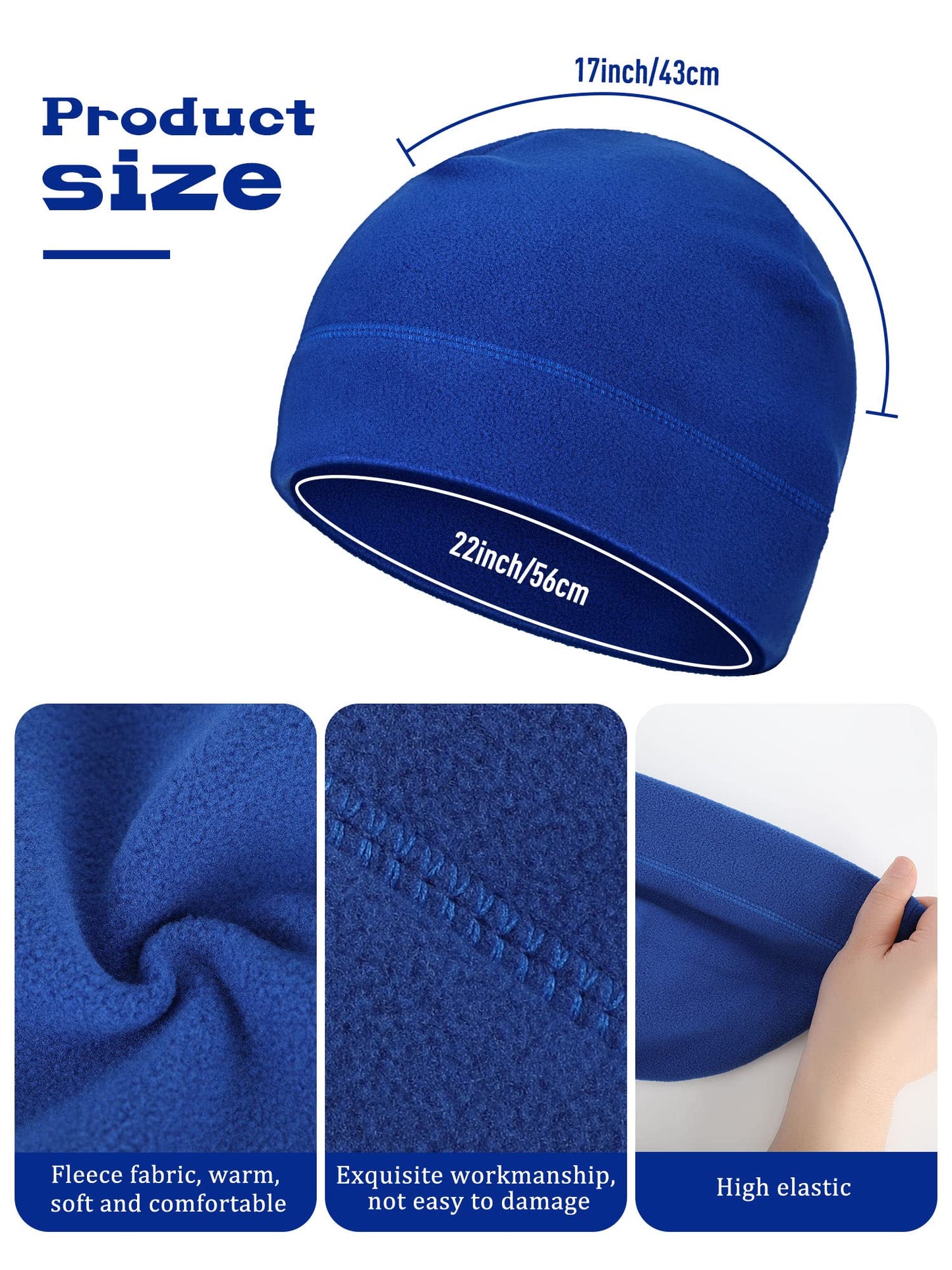 SATINIOR 6 Pieces Winter Skull Caps Men Warm Fleece Beanie Hat Windproof Unisex Watch Cap(Fresh Color,M)