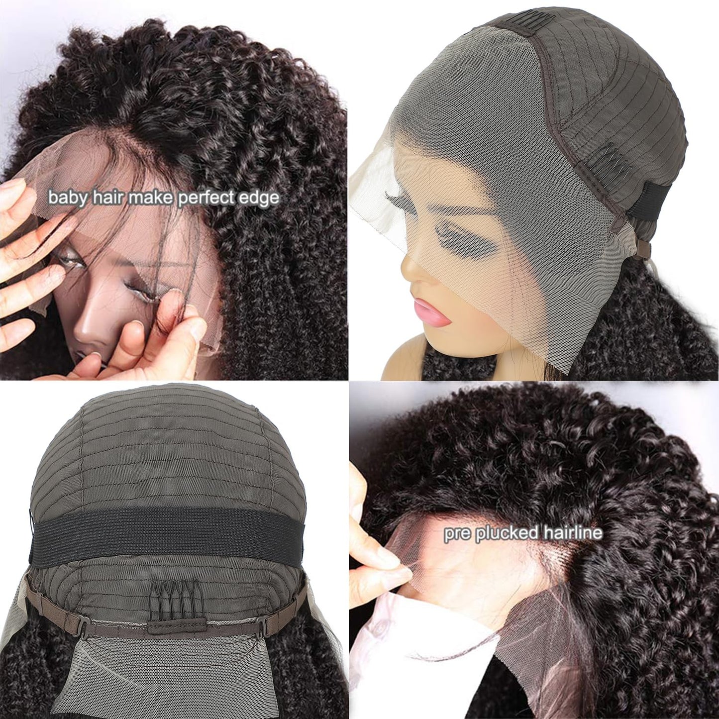 Skouty 24 Inch Kinkycurly Wig Human Hair 13x4 Lace Front Wigs 180 Density Glueless Wigs Human Hair Pre Plucked Brazilian Kinky Straight Wig Lace Frontal Wigs for Black Women Virgin Human Hair Wig