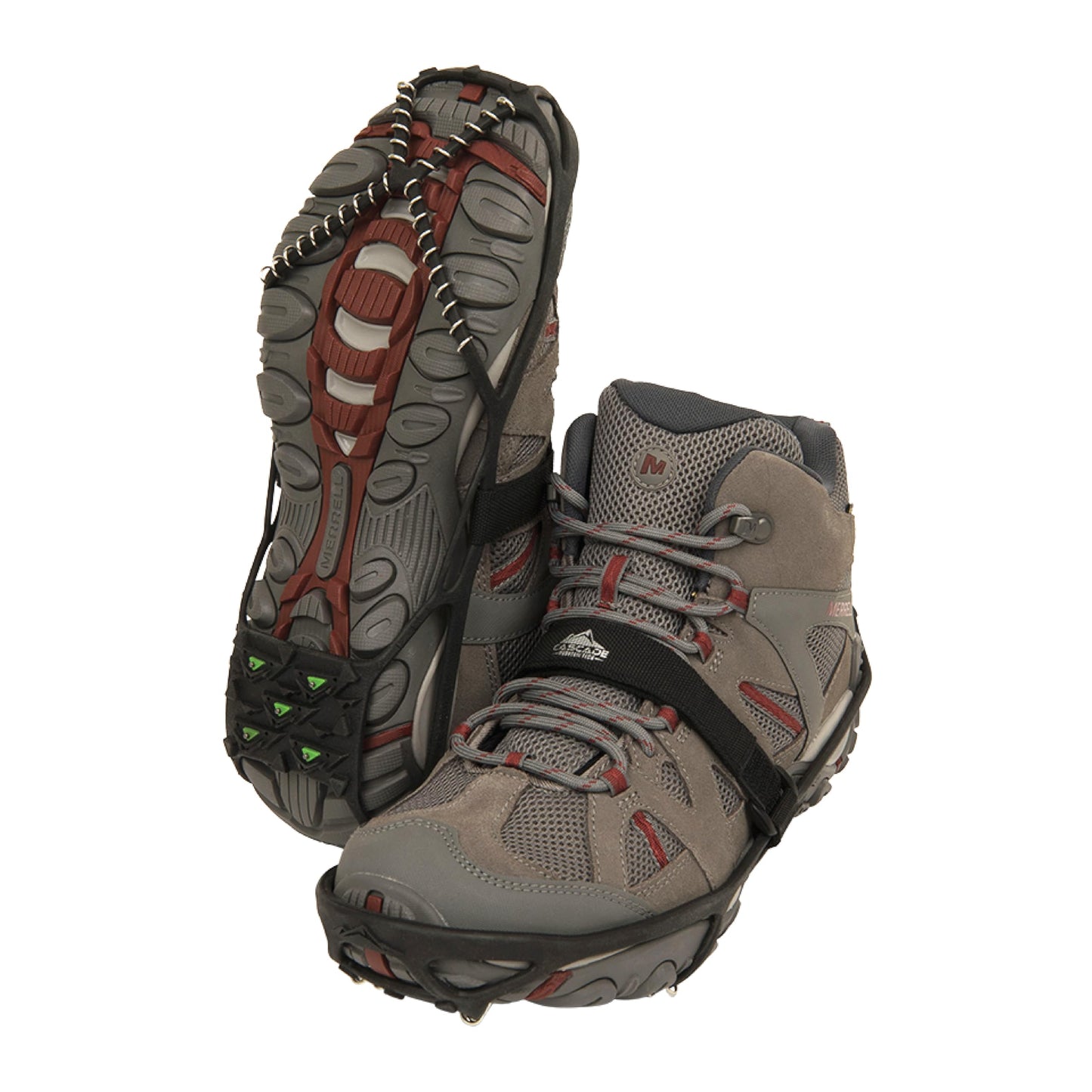 Cascade Mountain Tech Ice Traction Cleats - Ice Traction 360 - Hybrid Spike/Coil - Black - Small/Medium