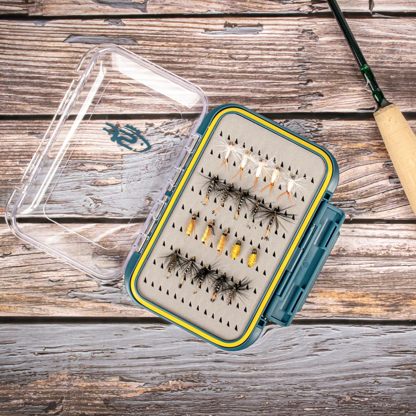 SF Large Waterproof Fly Box For Fly Fishing Double Sided Clear Lid Ice Fishing Jig Head Tackle Box Fly Flies Dry Flies Wet Flies Nymph Streamer Easy Grip Foam