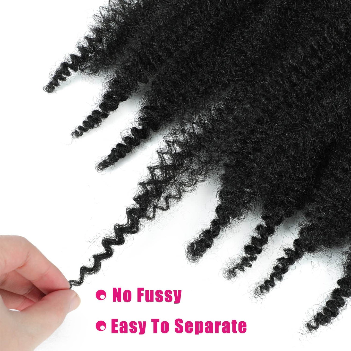 Afro Twist Hair 16 Inch 3 Packs, Springy Afro Twist Hair Pre Fluffed Spring Twist Hair Pre Stretched Wrapping Hair for Soft Locs Hair Extensions (16 Inch (Pack of 3), 1B#)
