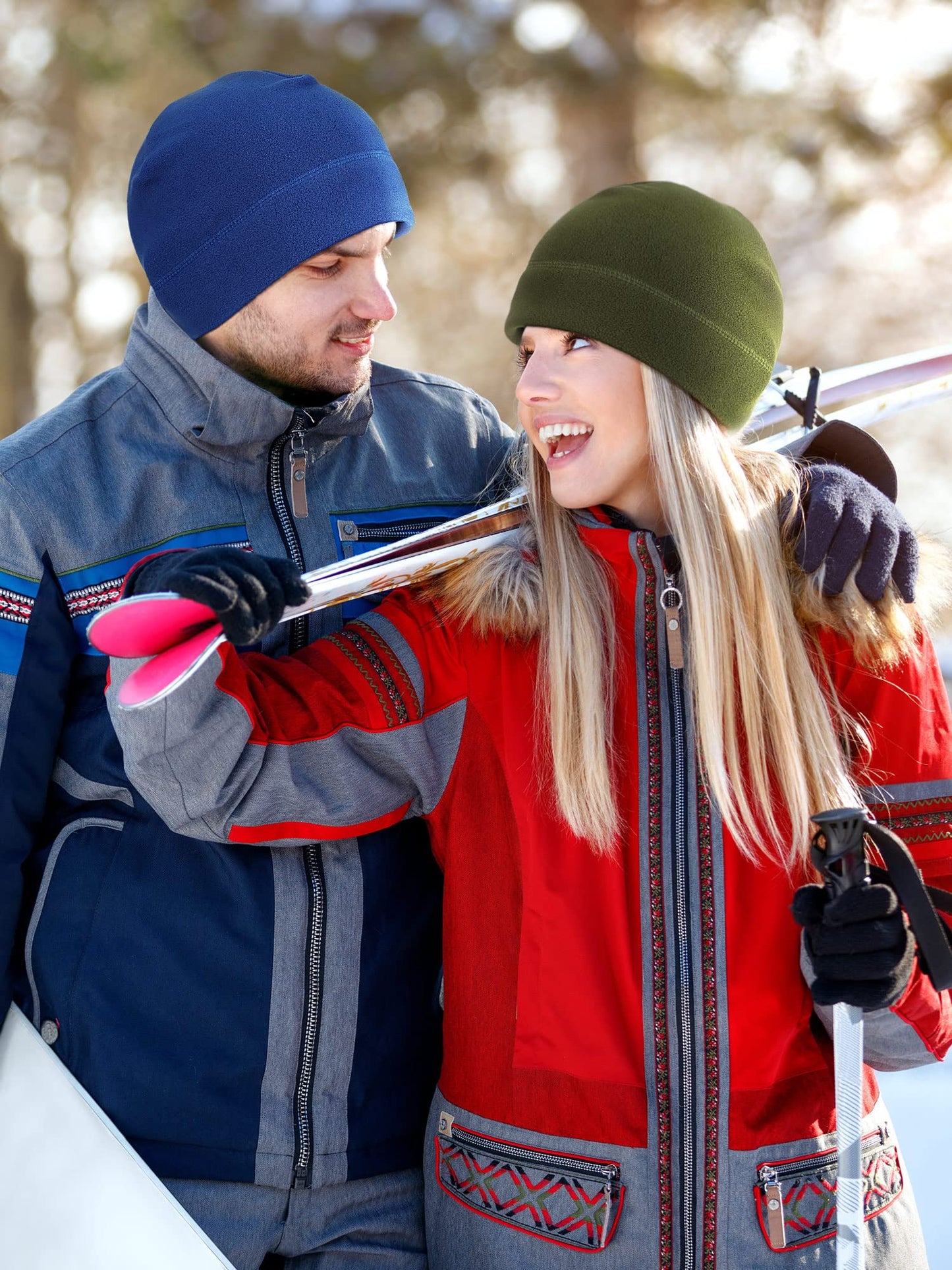 SATINIOR 6 Pieces Winter Skull Caps Men Warm Fleece Beanie Hat Windproof Unisex Watch Cap(Fresh Color,M)