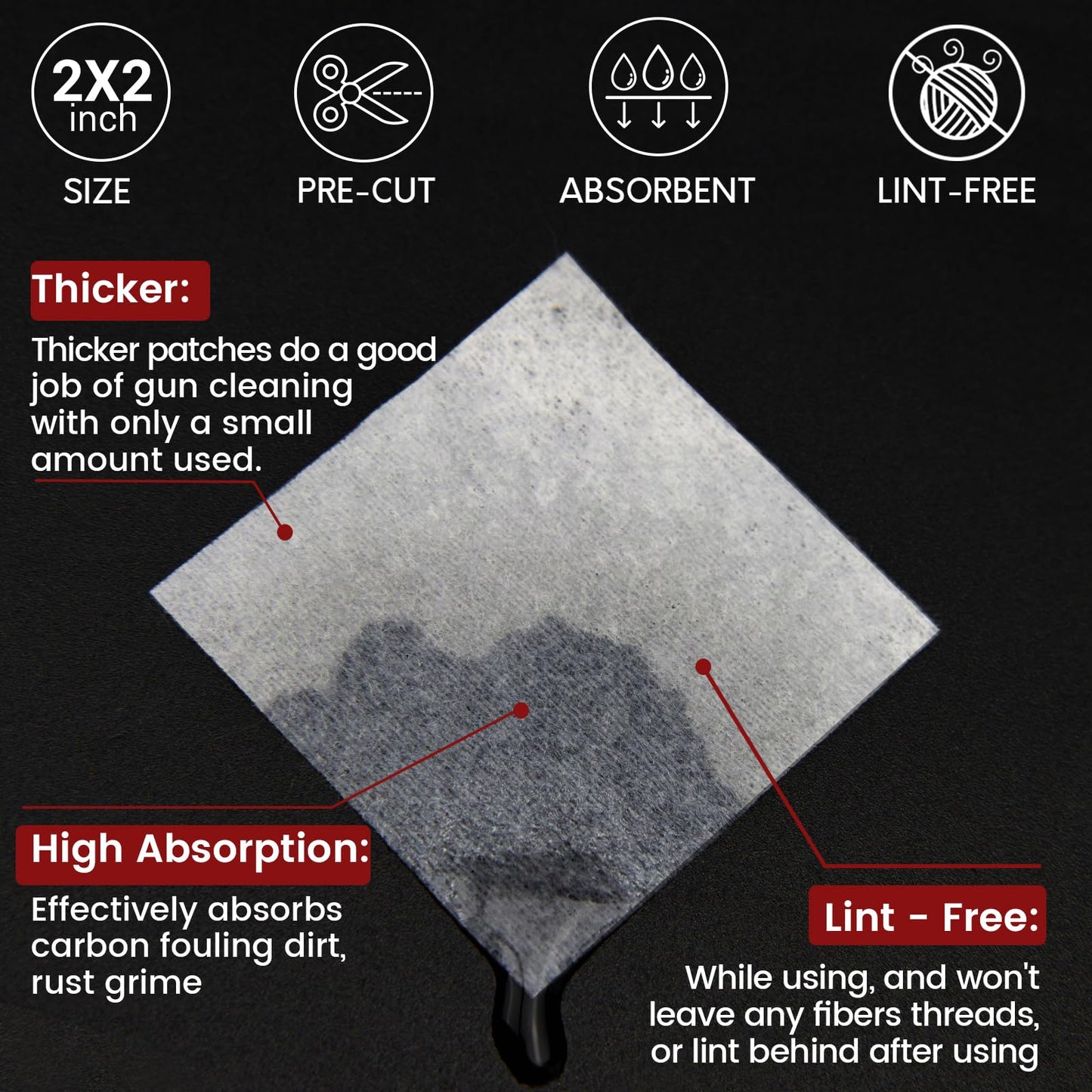 Gun Cleaning Supplies in Storage Box - Gun Cleaning Patches 300PCS and Gun Cleaning Swabs 200PCS, 6" Long Cotton Swabs, 2" x 2" Lint Free Gun Cleaning Cloth Fit Most Caliber Firearms .30/.38 cal/ 9 mm