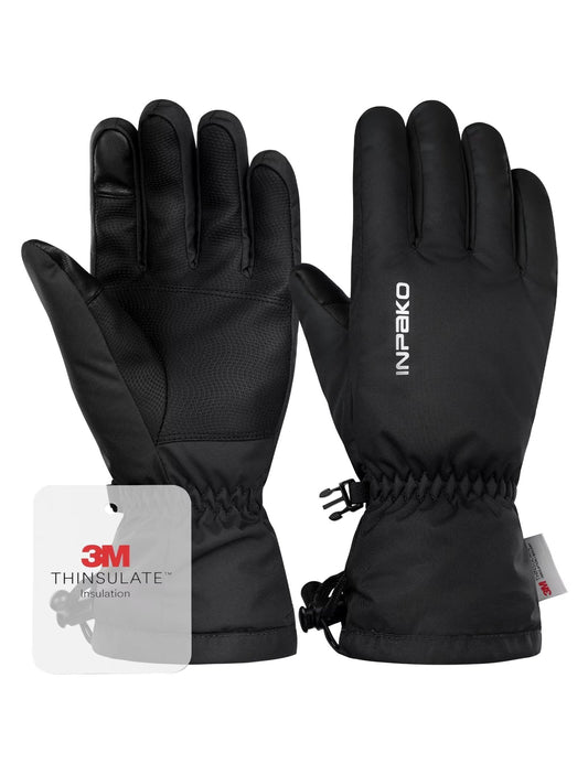 INPAKO Ski Gloves Men & Women -10℉ Waterproof 3M Thinsulate Winter Touchscreen Snow Gloves for Snowboarding