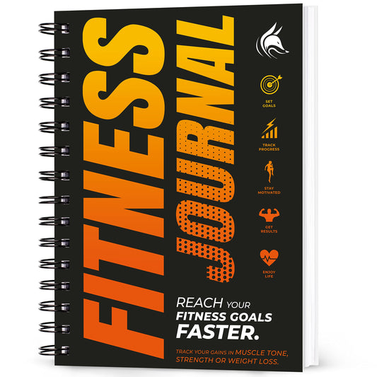 Clever Fox Fitness Journal Workout Log Book - Daily Fitness Planner Workout Journal for Women and Men. Spiral-Bound, Laminated Cover, Thick Pages, A5 (Orange)