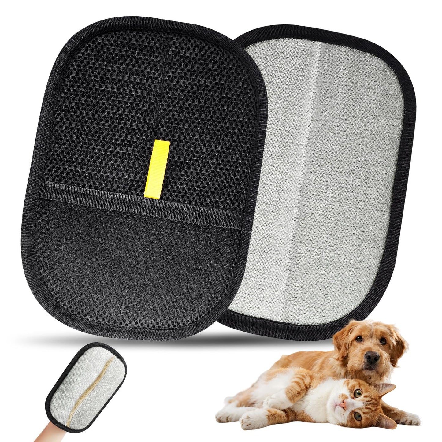 INABULETWO 1 Pcs Pet Hair Removal Gloves Brush, Reusable Cat Dog Electrostatic Hair Remover Grooming Glove Tool