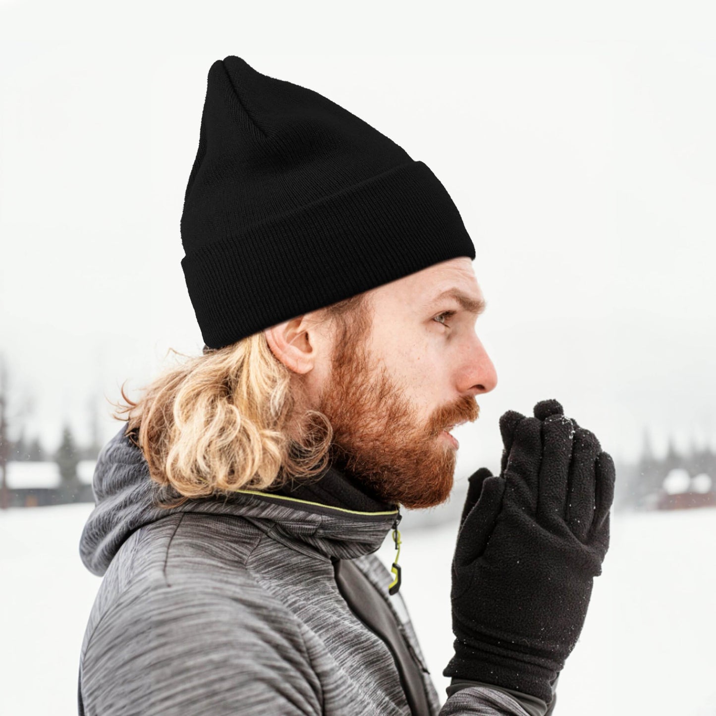 LLZTWOWD Bigfoot Beanie with Embroidery Sasquatch Beanie Hat for Men Women Big Foot Hats Gifts for Dad Knit Hat Warm Knitted Winter