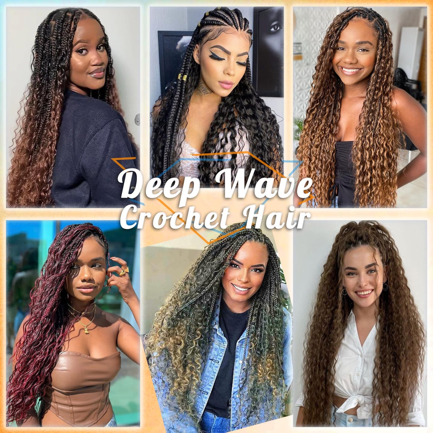 Eerya Long Curly Braiding Hair 18 Inch 2 Packs Grey Ocean Wave Crochet Hair for Black Women Deep Wave Braiding Hair for Boho Braids (18 inch, Grey)