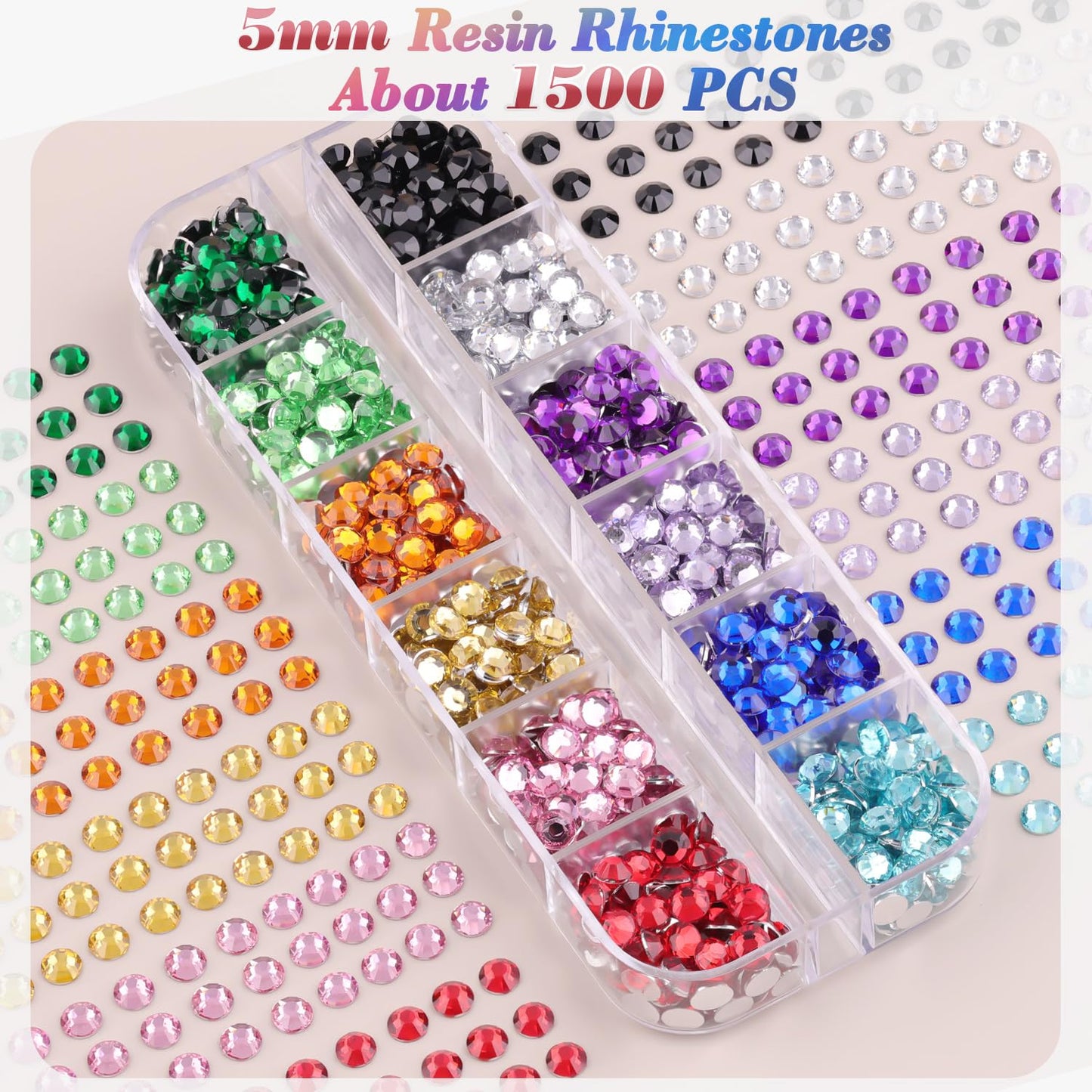 Rainbow Flatback Rhinestones for Crafting and 3PCS B7000 Glue (Set 1), 2 Boxes of 4500 PCS Resin Rhinestones Gems Charms for Bedazzling DIY Crafts Tumblers Shoes Fabric Clothing Nail Art