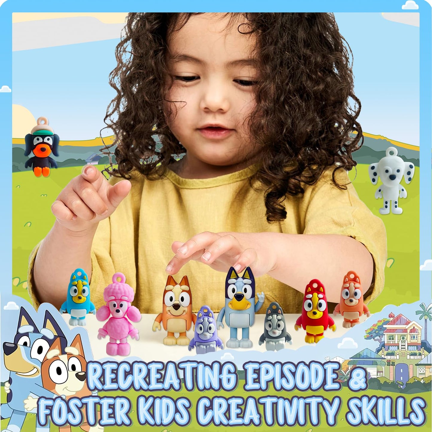 Bath Bombs Potions: Blue Heeler Bath Bombs for Kids, Kids Bath Bombs with Toys Inside for Dry Skin Moisturize, Kids Bath Toys & Scientific Toys, Dried Rose Petals with Eruption of Foams, Kid Gift Set