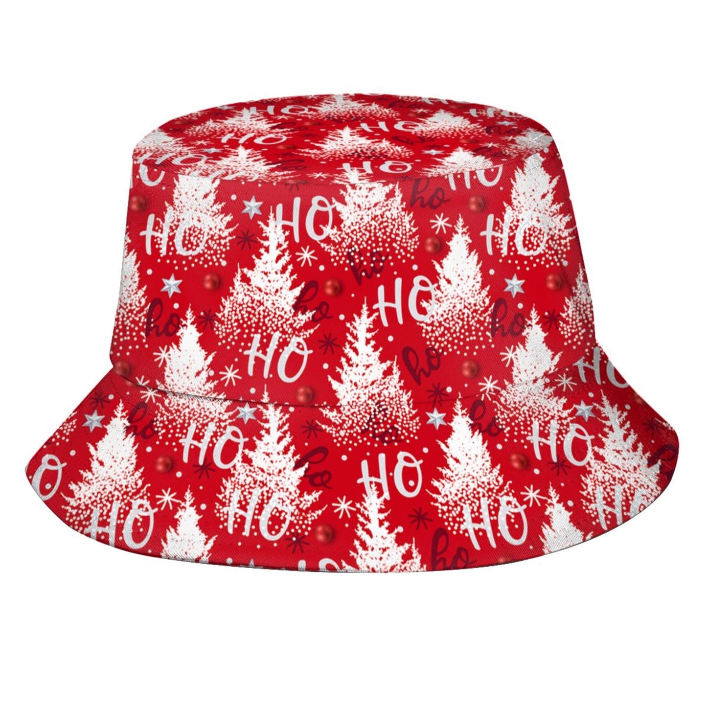 Christmas Design with Fir Trees and Pines Bucket Hat for Women Men Winter Holiday Xmas Design Travel Hiking Hats Fisherman Cap Packable Beach Sun Hat Adults/Teens