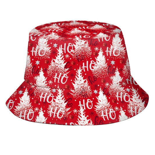Christmas Design with Fir Trees and Pines Bucket Hat for Women Men Winter Holiday Xmas Design Travel Hiking Hats Fisherman Cap Packable Beach Sun Hat Adults/Teens