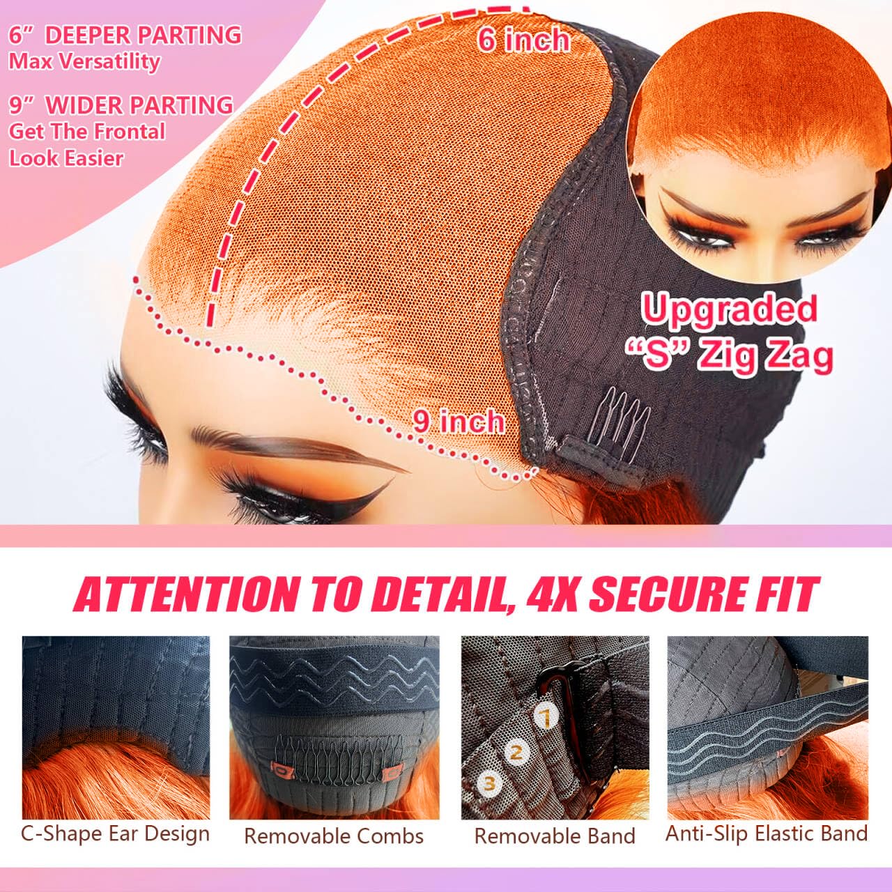 MARRY MOON 200 Density Ginger Wig Human Hair 9x6 Ginger Lace Front Wigs Human Hair Body Wave Hd Lace Frontal Wigs Human Hair Pre Cut Colored Orange Wig for Women Glueless Wigs