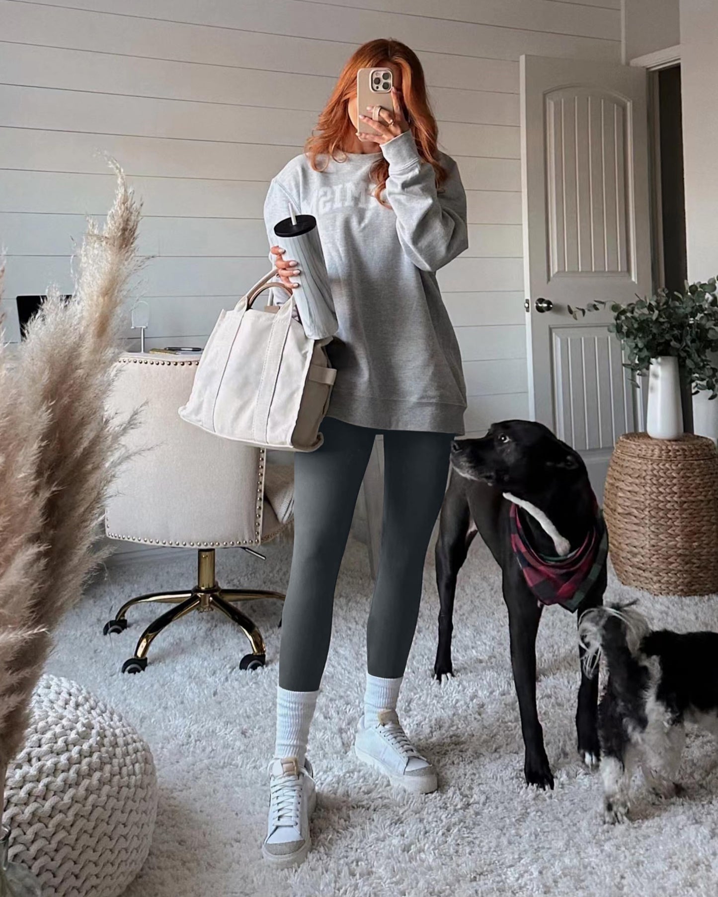 ISEEGZ Women's Fleece Lined Leggings Thermal Warm Winter Tights High Waisted Thick Hiking Yoga Pants Hiding Pockets Grey