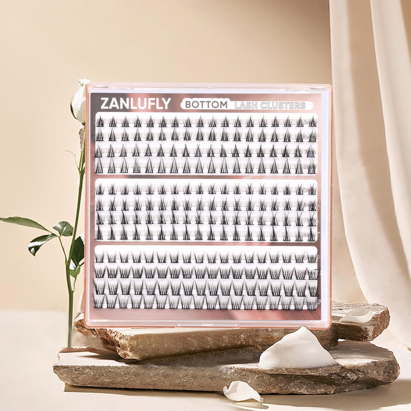 ZANLUFLY Natural Lower Lashes DIY Cluster Eyelash Extension - Wispy Bottom Lash Clusters 5-8MM, 3 Styles