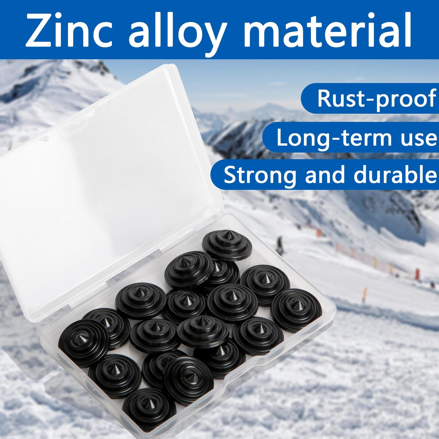 Shupakul 18 Pcs Snowboard Stomp Pad,4 Layers Cone Studs Snowboard Grip Stomp Pads,Anti-Slip Stomp Pad Studs to Provide Extra Grip for Winter Ski Snowboard