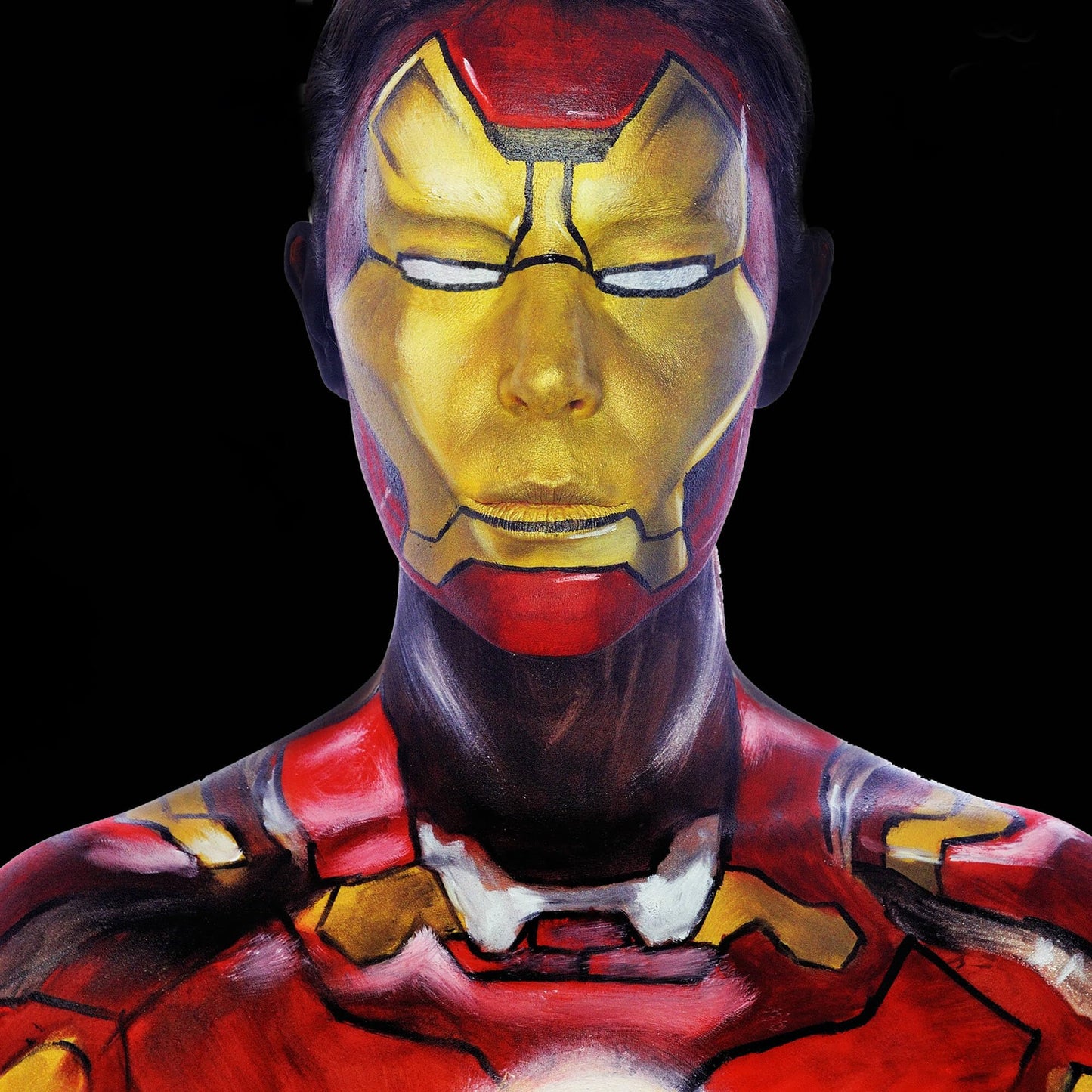 CCbeauty Metallic Gold Face Paint Stick,Glitter Face Painting Kit,Professional Body Paint,Non Toxic SFX Makeup Kit For Halloween Costume Cosplay,Full Coverage Painting Foundation With Makeup Sponge