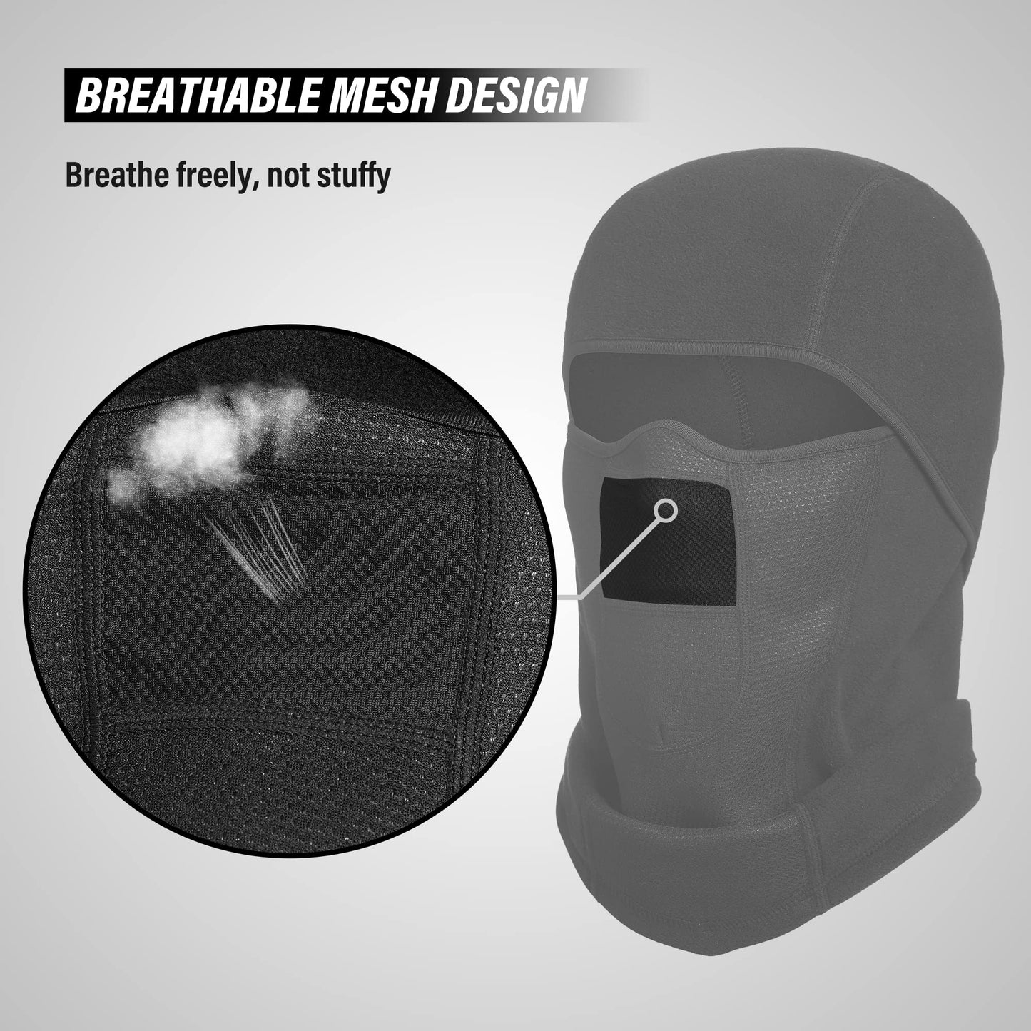 Balaclava Ski Mask-Thick Warm Windproof Winter Face Mask for Men & Women-Cold Weather Gear for Skiing, Motorcycle Riding