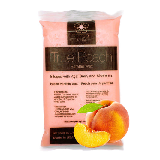 Premium Paraffin Wax Refills - Made in USA - Enhanced and Rich Oil Infusion of Coconut and Jojobo for Luxurious Spa and Home Use on Hands and Feet (True Peach, 1 pound)