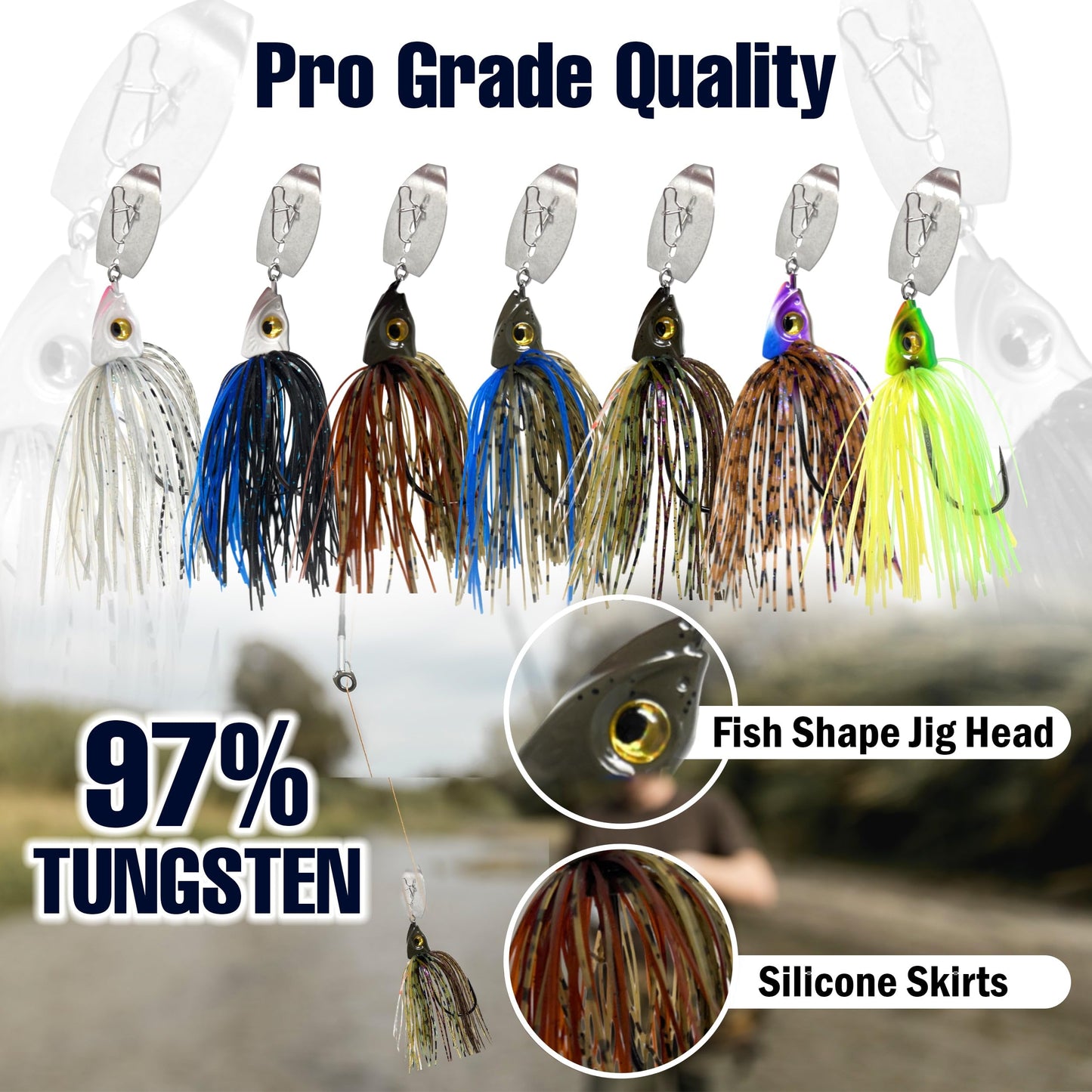 Reaction Tackle Bladed Swim Jigs 1/2 Bluegill