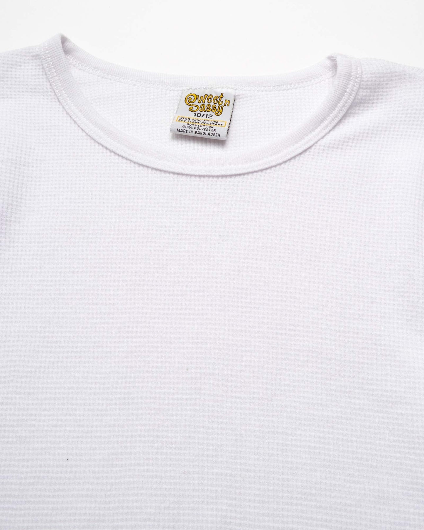 Sweet & Sassy Girls' 2-Piece Thermal Warm Underwear Top and Pant Set, Size 10-12, White