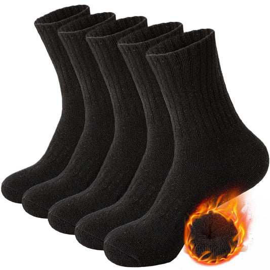 MOSOTECH 5 Pairs Wool Hiking Socks for Women Warm Winter Thermal Thick Cushioned Cozy Boot Work Soft Ladies Socks