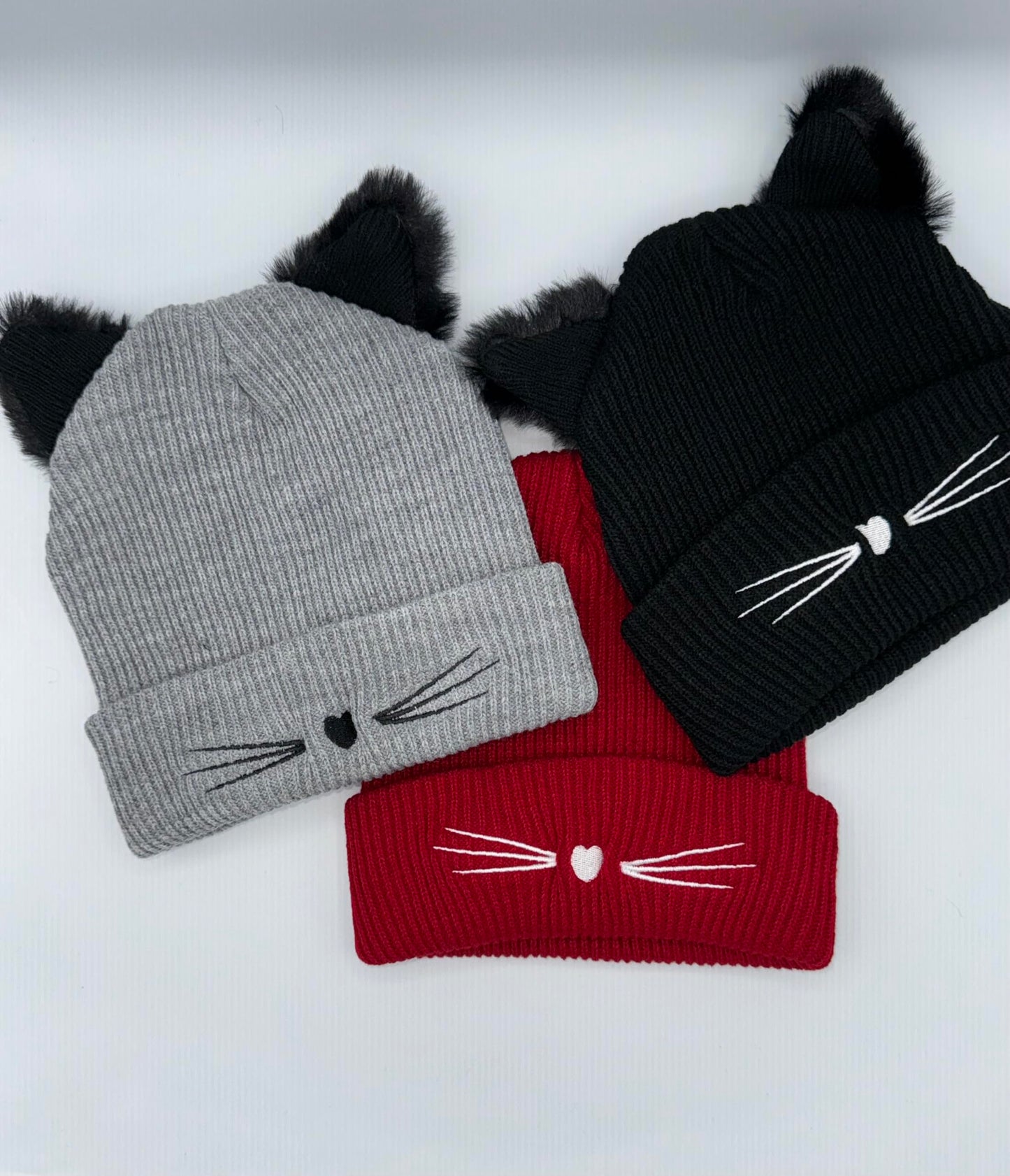 JoloCompany - Cat Ears - Winter Hat - Benie - Women (Black)