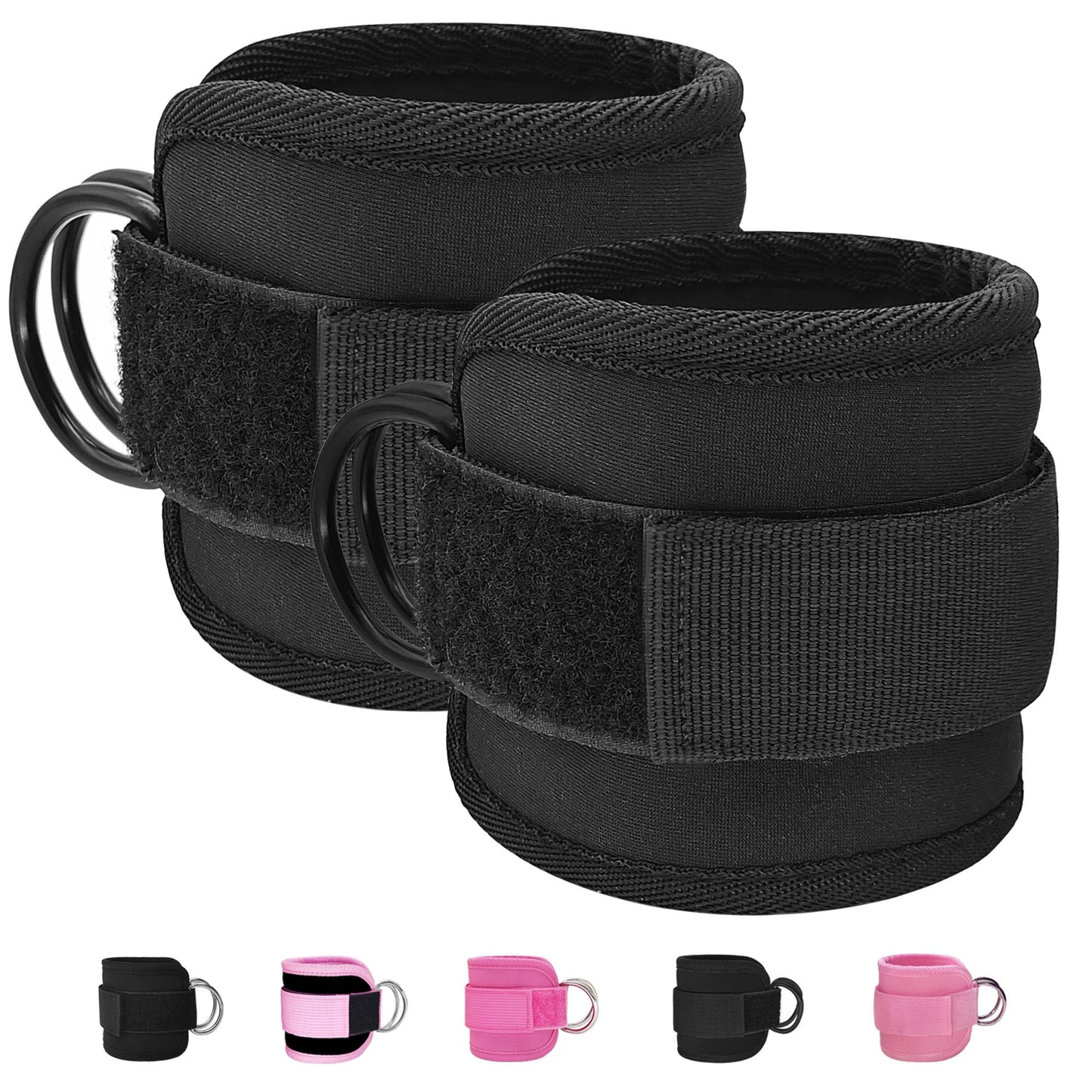 Anemeeoke Fitness Ankle Straps for Cable Machine, Black