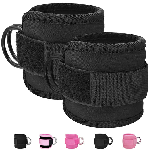 Anemeeoke Fitness Ankle Straps for Cable Machine, Black