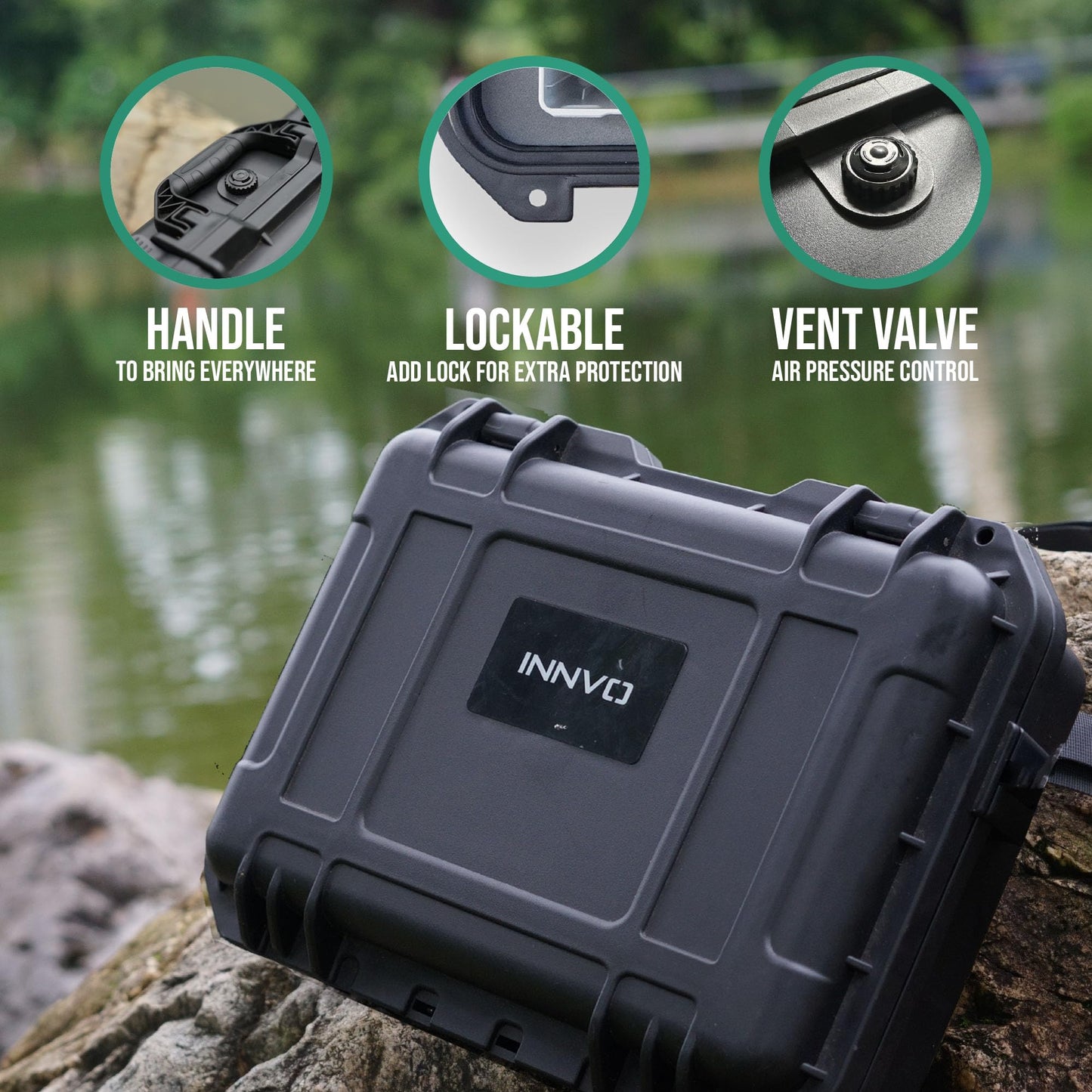 INNVO Waterproof Case for DJI Mini 4K Hard Carrying Case Compatible with DJI Mini 2 & 2SE Drone and Fly More Combo Set Black