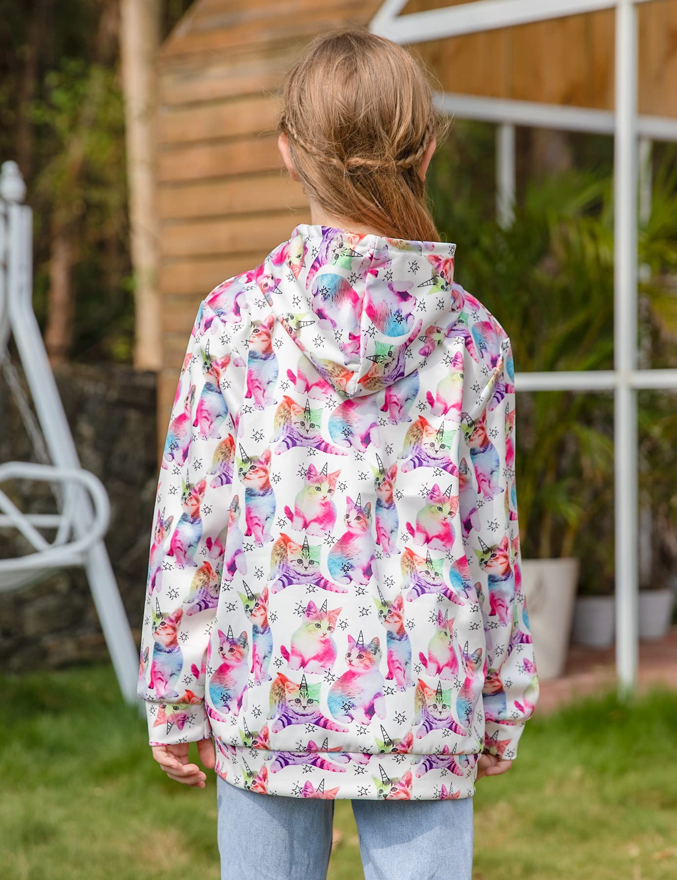 BFUSTYLE Kids Hoodies 4-6 Years Winter Clothes Cat Girls Sweatshirt Long Sleeve Little Girl Animal Pullover Hoody Size 6