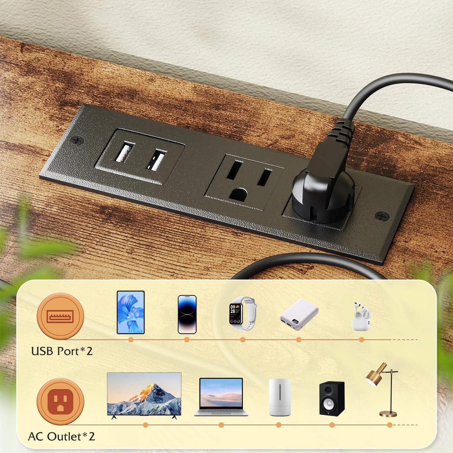 TV Stand Dresser with LED Lights & Power Outlets, Entertainment Center for 50" Inch TV, 5 Drawers TV Stand for Bedroom Dresser with Shelves for Living Room, Sturdy Metal Frame, Rustic Brown