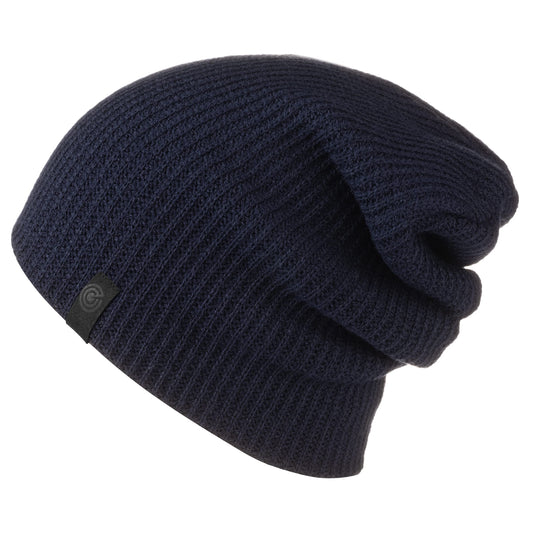 Revony Long Ribbed Beanie - Soft, Warm & Cozy - Perfect Winter Beanie for Men & Women Navy