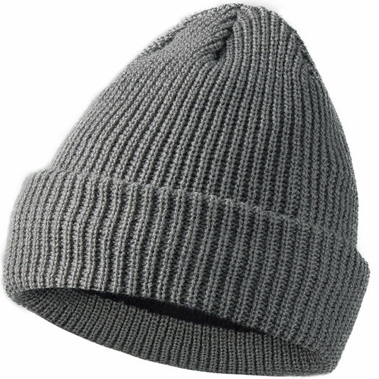 Babalet Reflective Winter Beanie Hats for Women Men Adults, High Visibility Safety Knitted Polar Fleece Lined Black Hat Cap for Running Outdoor Sports Walking Cycling at Night, Grey