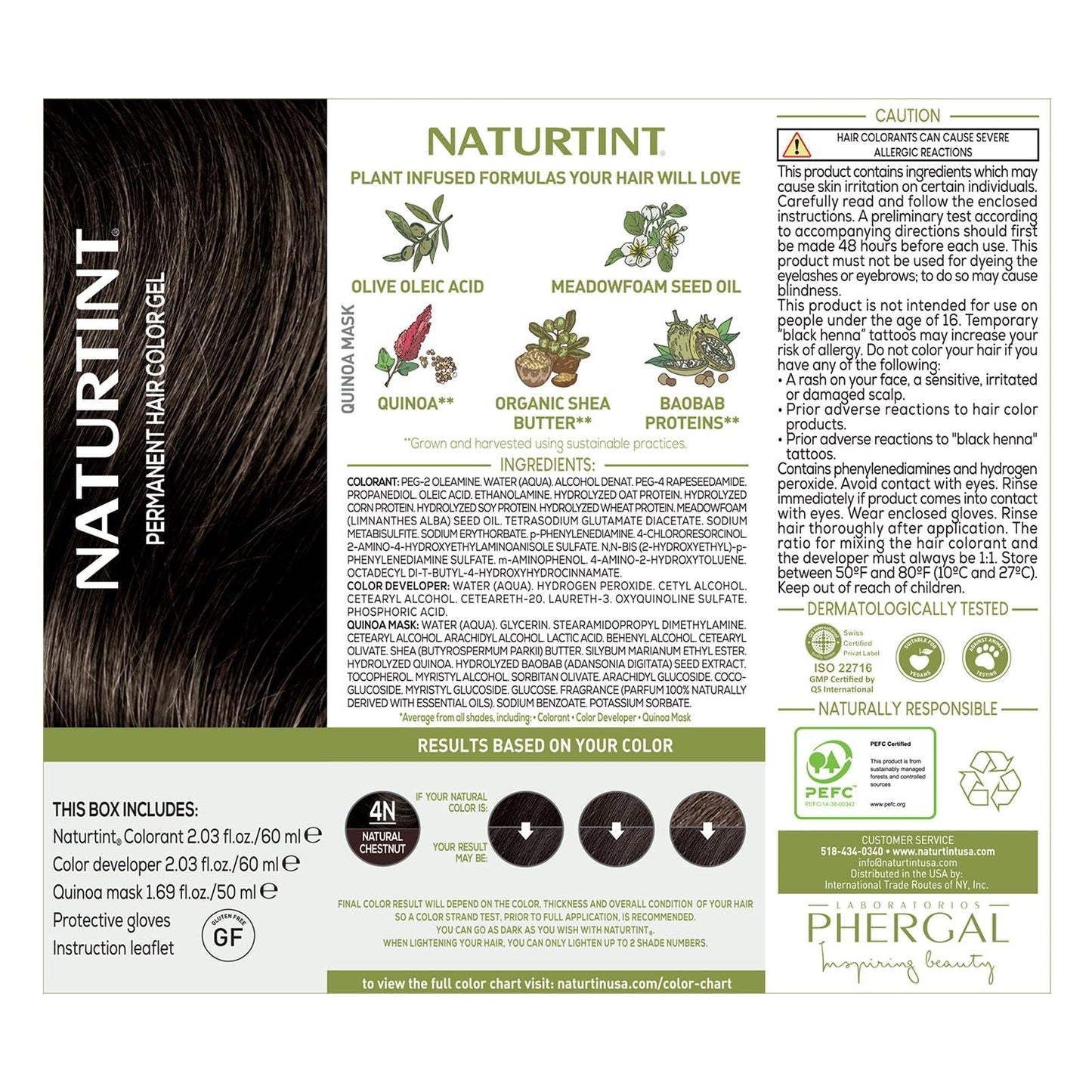 Naturtint 4N Natural Chestnut Permanent Hair Color (Pack of 1), Ammonia Free, Vegan, Cruelty Free, up to 100% Gray Coverage, Long Lasting Results (Packaging may vary)