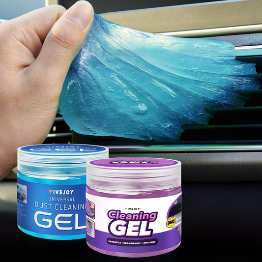 FiveJoy 2-Pack Car Cleaning Gel, Car Putty for Cleaning for Cars Interior, Car Cleaning Supplies- Reusable Durable, Auto Detailing Tools for Keyboard Vent Cleaner Slime Blue & Purple (320g/11.2oz)