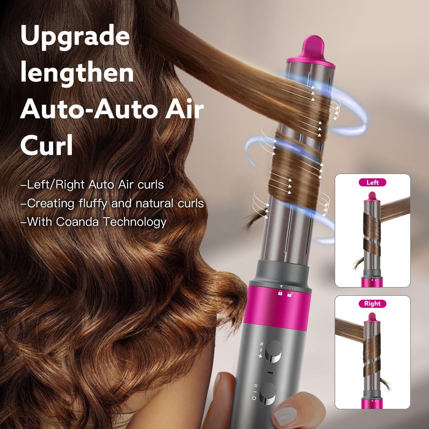 Hair Dryer Brush, webeauty 5 in 1 One Step Professional Hot Air Brush Set for Fast Drying, Curling Drying, Straightening Combing, Hair Styler [Ceramic Coating] [Negative Ion] 110000 RPM (Grey+Red)