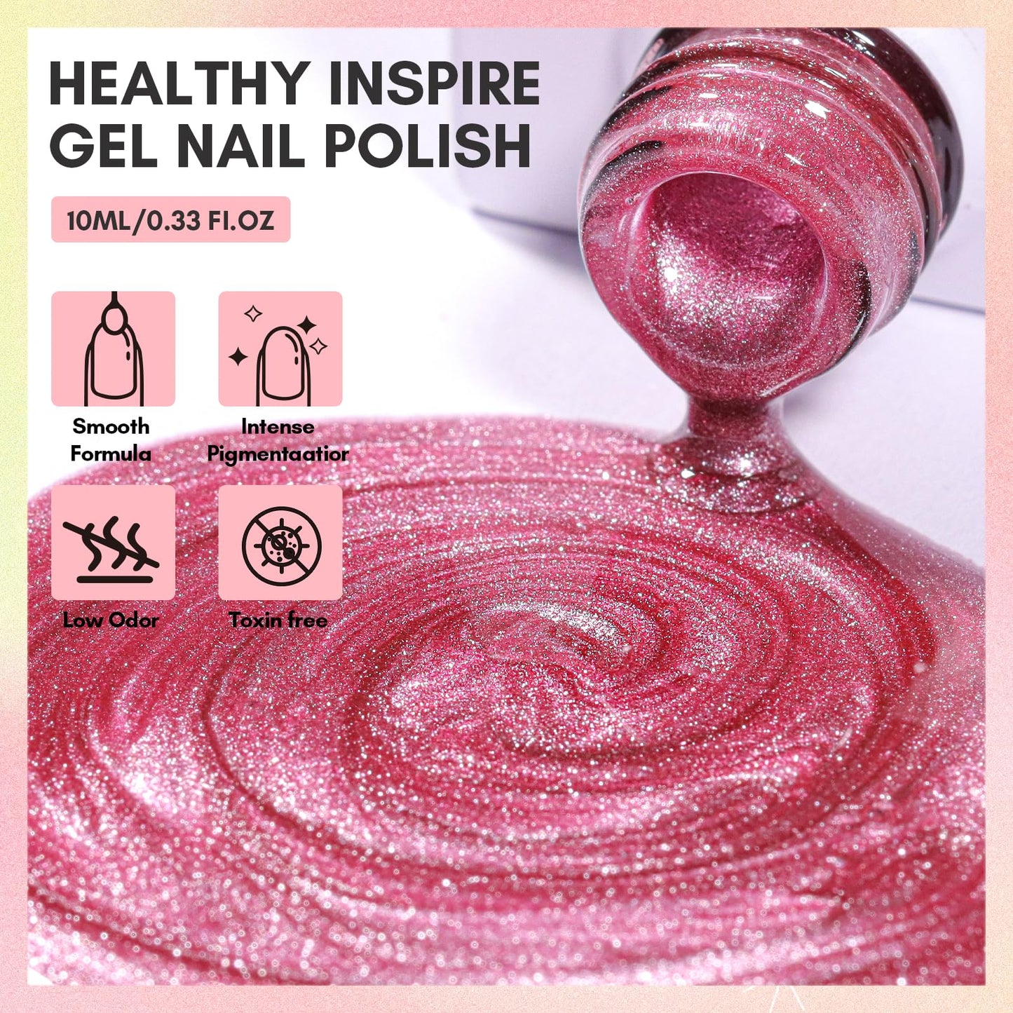 Makartt Gel Nail Polish, Cat Eye Glitter Gel Polish Summer Gel Polish with Magnet Stick Soak Off UV/LED Manicure Nail Art Designs-Sugarplum Serenade